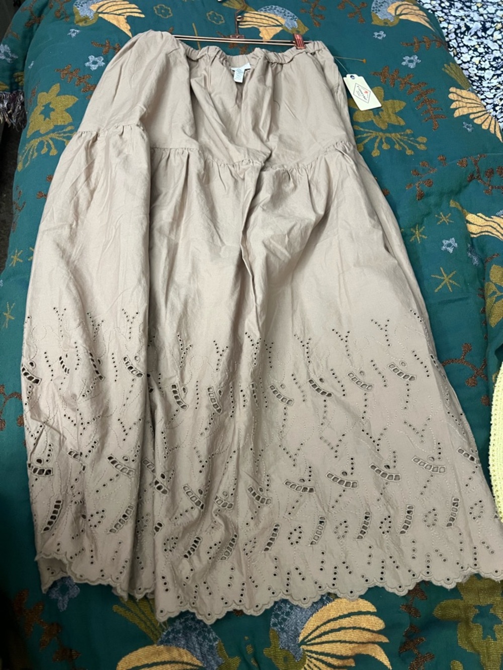 St. John’s Bay Beige Eyelet Tiered Maxi Skirt